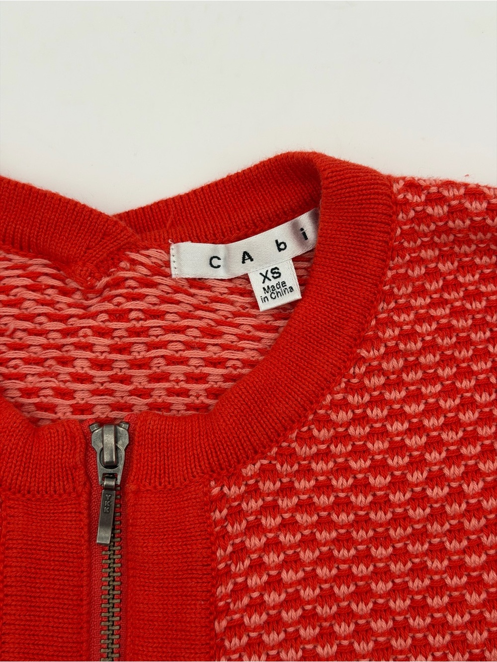 CAbi Women's Knit Full Zip Sweater 3/4 Sleeve Size XS Shirt Pockets Stretch - Picture 3 of 4